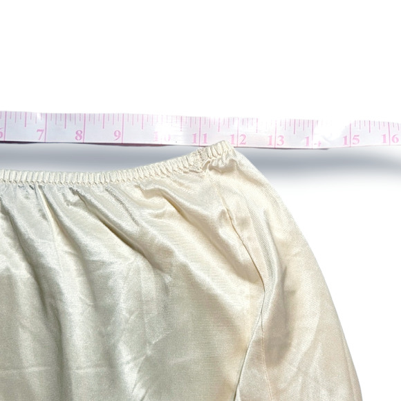 VTG EUC 70's Romantic Floral Lace Edge Trim Elastic Waist Half Slip Sz. S Ivory - Picture 5 of 7